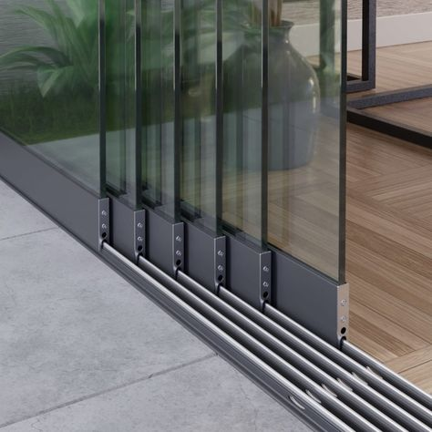 3-RAIL GLASS SLIDING WALLS UP TO 300CM